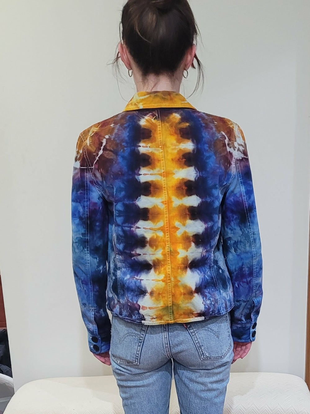 Upcycled JNY Ice Dye Denim Style Jacket